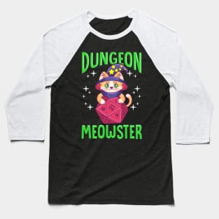 Funny Dungeon Meowster Baseball T-Shirt